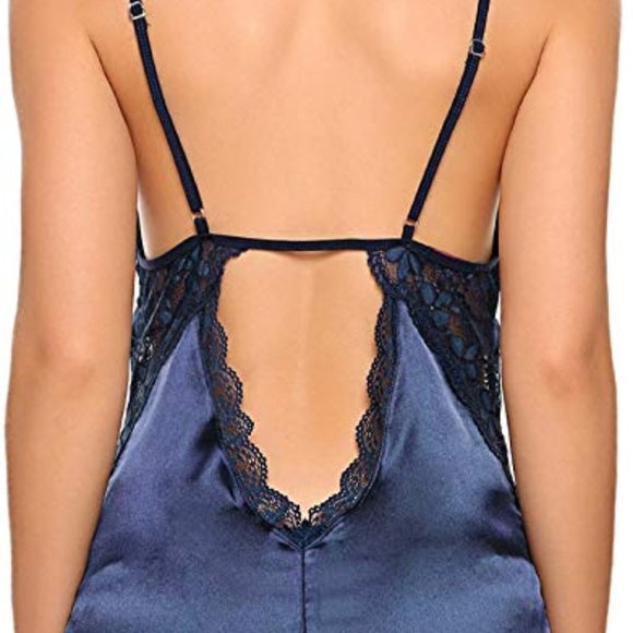 Sleepwear Satin Pajama Set Lace Camisole Shorts - Picture 8 of 8